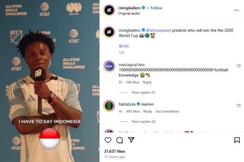 IShowSpeed Prediksi Indonesia Juara Piala Dunia 2030