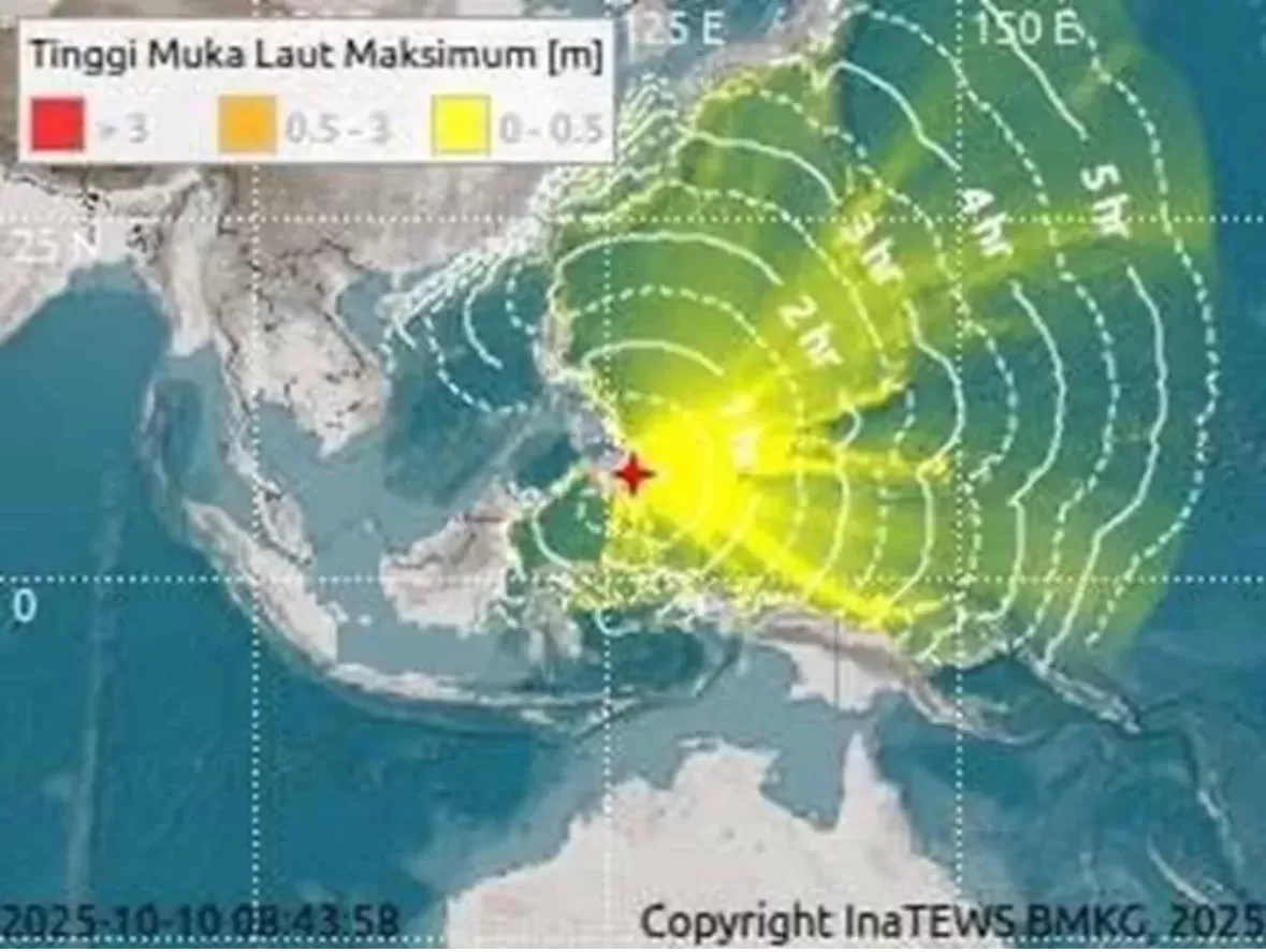 Waspada! Gempa M7,6 Guncang Sulawesi-Papua, Potensi Tsunami 50 cm